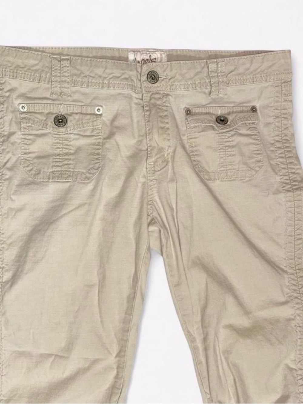 Angels Light Khaki Pocket-Front Capris
